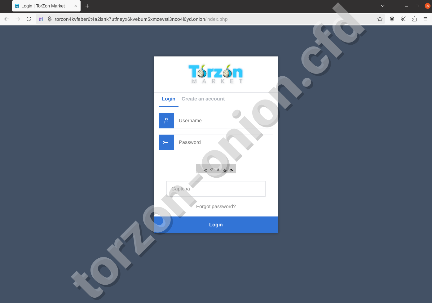 Torzon Darknet Market Login Screen